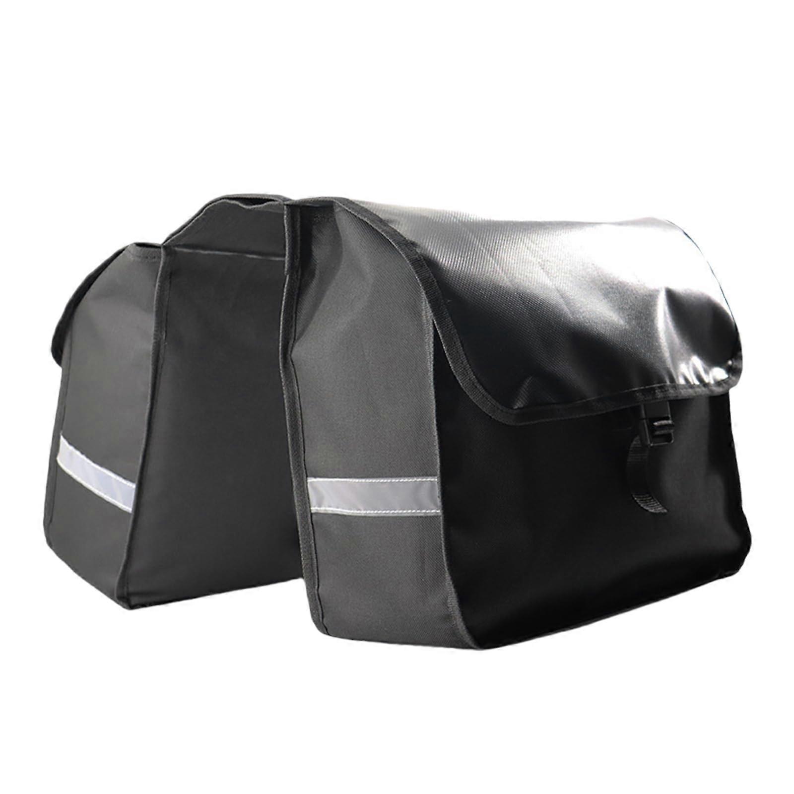 Bicycle Luggage Rack with 28L Waterproof Double Panniers, Adjustable for Hiking and Camping Use