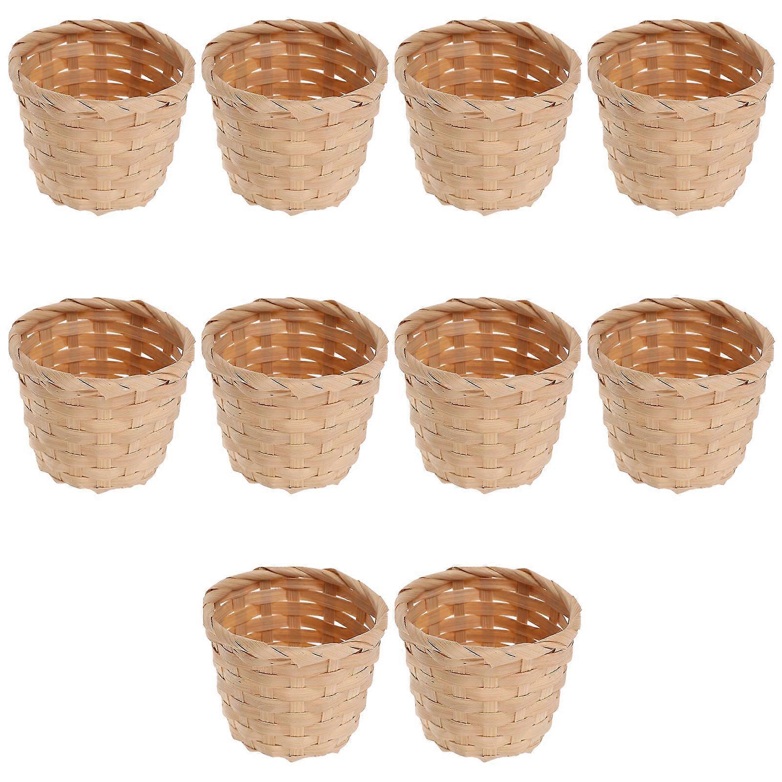 Handmade Storage Basket for Home Decor Khaki Synthetic Material Lightweight and Portable 10pcs