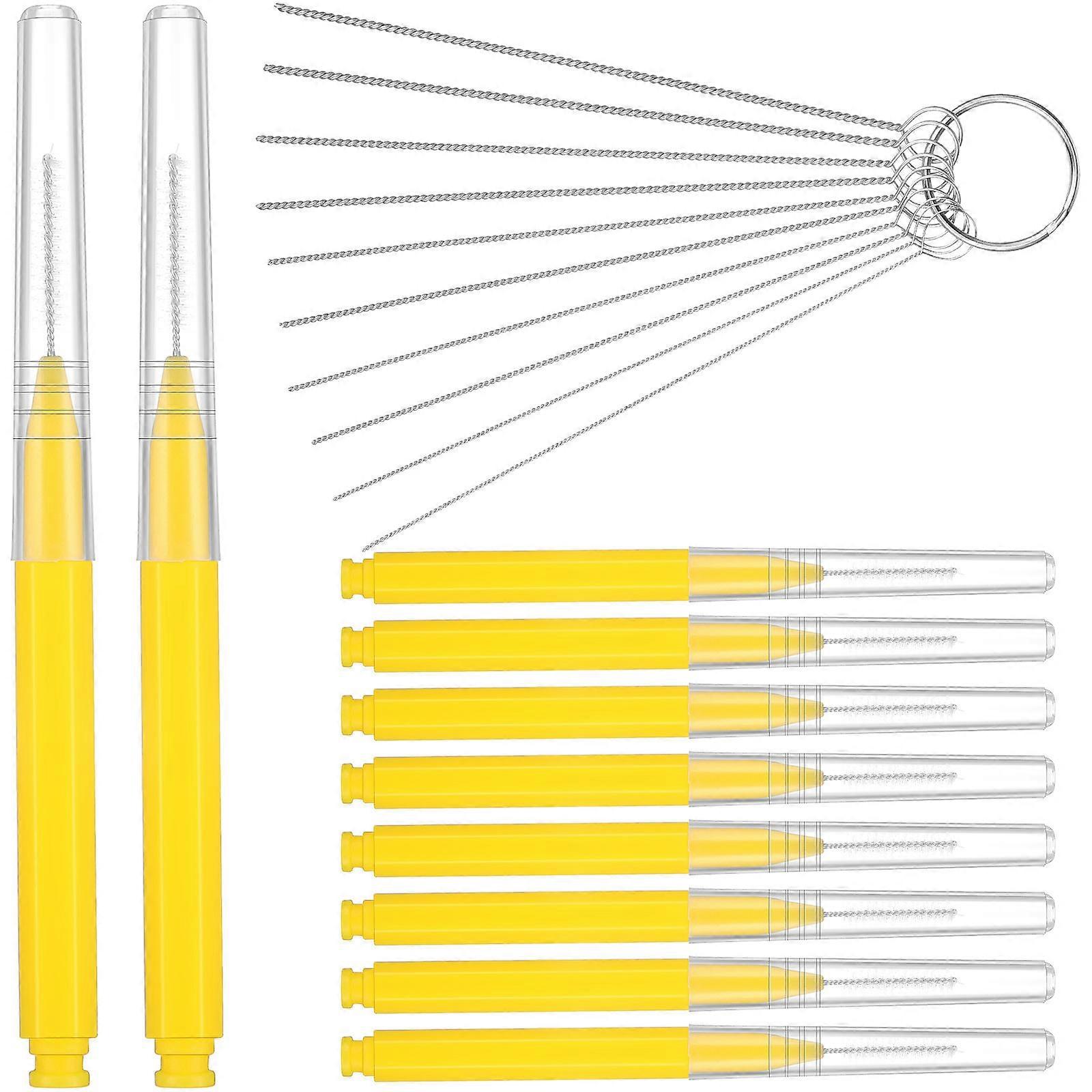 20 Pcs Shower Head Cleaner Picks with Yellow and – Multi Use Small Hole Cleaning Tools for Shower Nozzles, Carburetors, Tubes, and Narrow Crevices