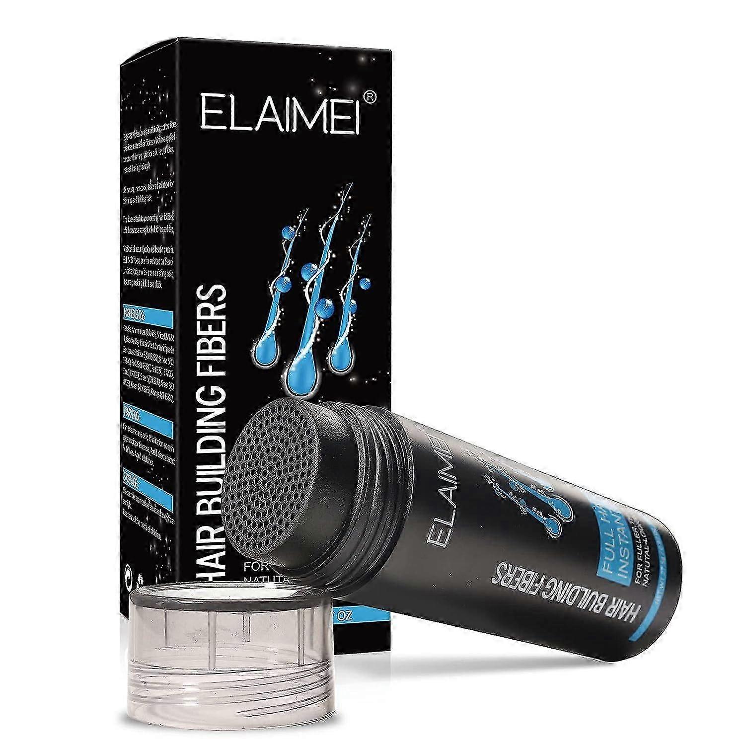 Hair Building Fibers, خافي عيوب تساقط الشعر, بخاخ بودرة الشعر بالألياف الفورية للشعر الخفيف للنساء والرجال, مظهر أصيل بشكل طبيعي, أسود