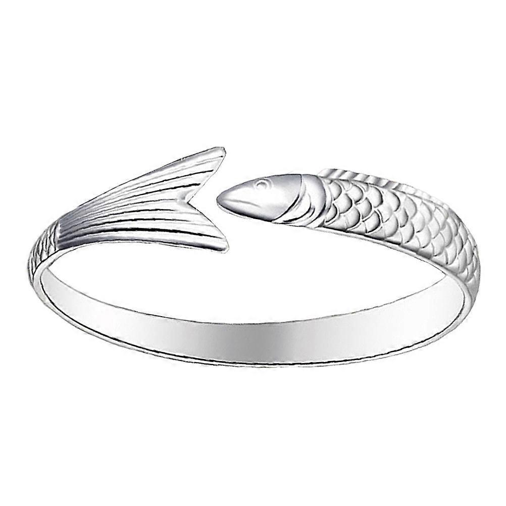 Femmes Perles Initial Bracelets Ouverture Design Poisson Décoration Vie Quotidienne Argent 1Pcs