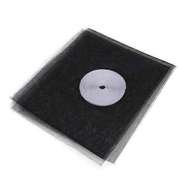 Insect Window Net Self-Adhesive Diy Black 130cm X 150cm For Parlour 1Set