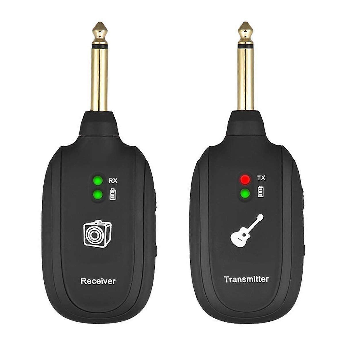 Wireless Guitar System Features Digital Wireless Technology, Wireless Guitar Transmitter Receiver 4 Channels Audio Transmitter Receiver