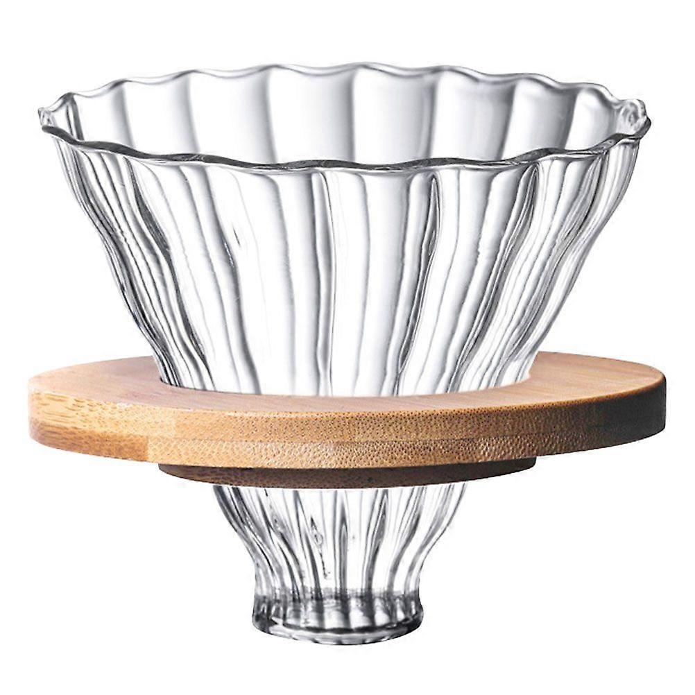 1 Set Stripe Glass Coffee Filter Reusable Coffee Funnel Coffee Strainer