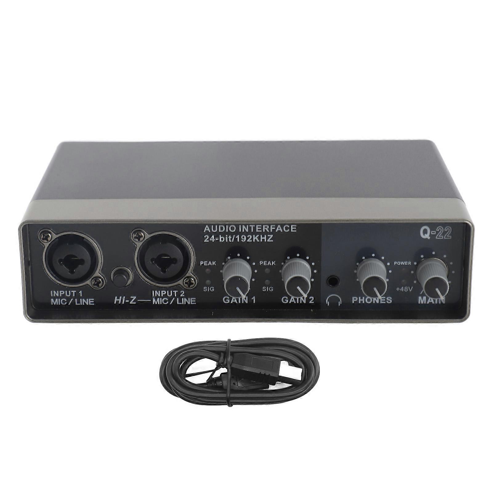 Professional DSP Reverb Sound Card Mixer - 48V Phantom Power, 24 Bit 192kHz for Streaming
