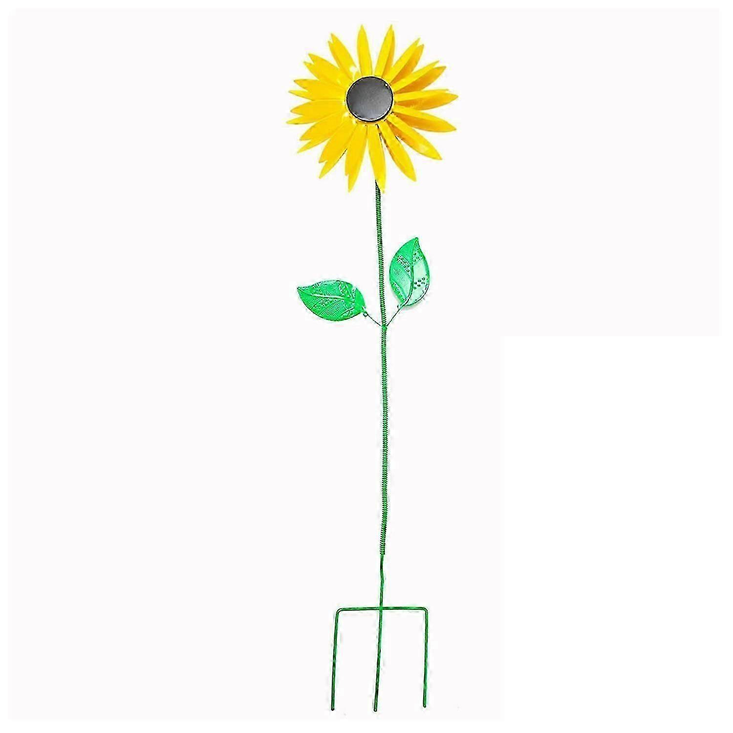 Sunflower Wind Spinner Garden Decoration Metal Sunflower Ornament 3D Standing Flower Spinner with-Good