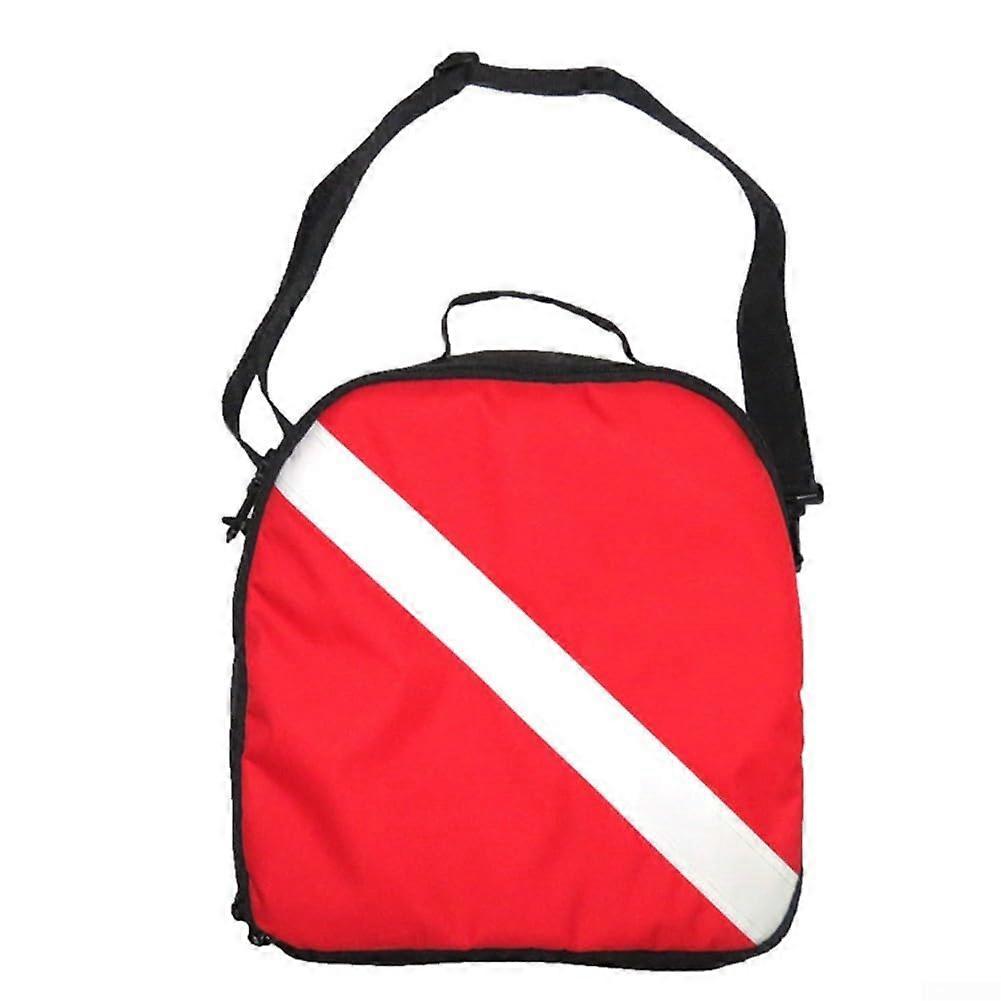 Diving Gear Padded Case Double Lockable Zippers 32 x 30 x 7.5 cm with Diving Flag Design for Regulator