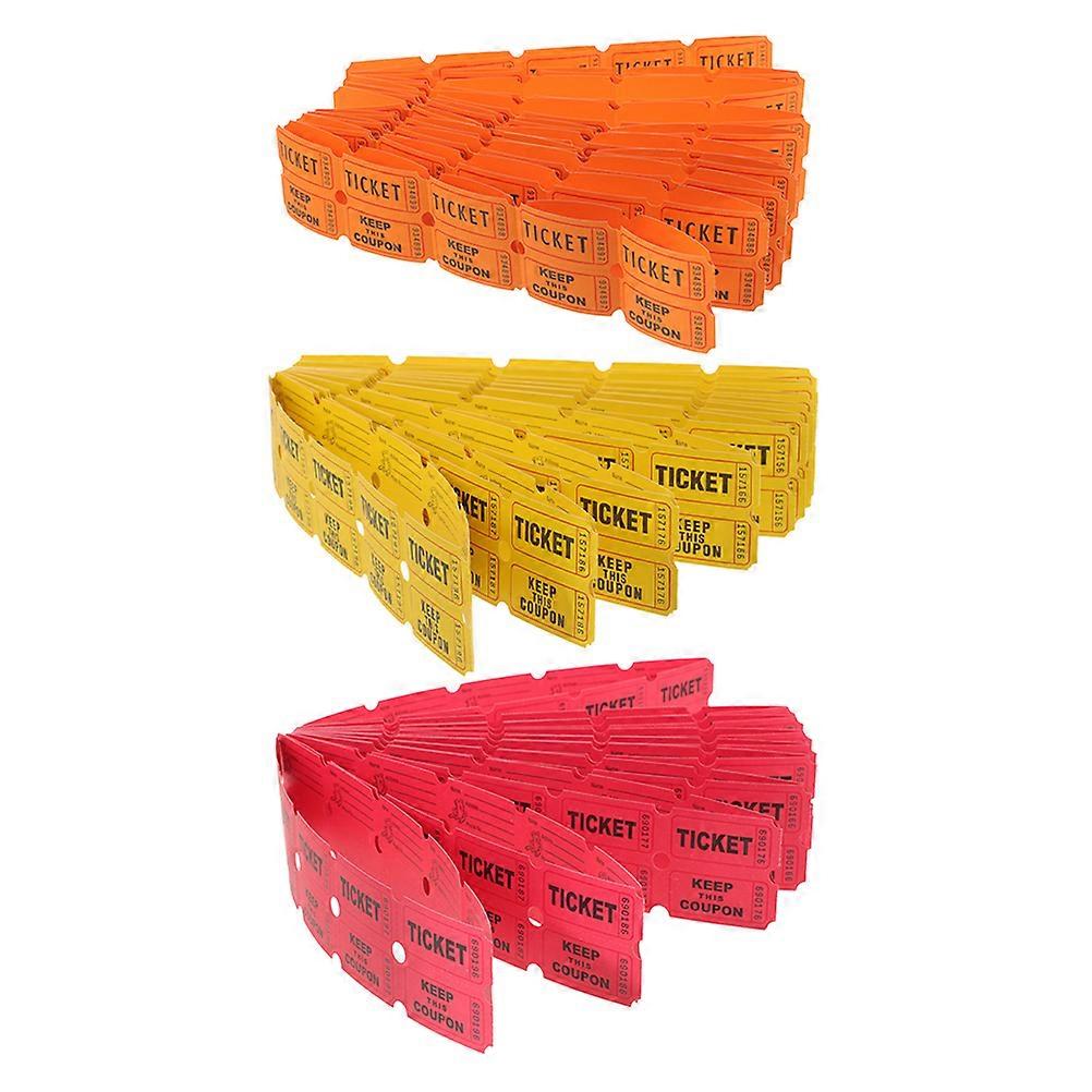 Raffle Tickets Paper Event Participation Rectangle Assorted Colors Carnival Party Supplies 300Pack