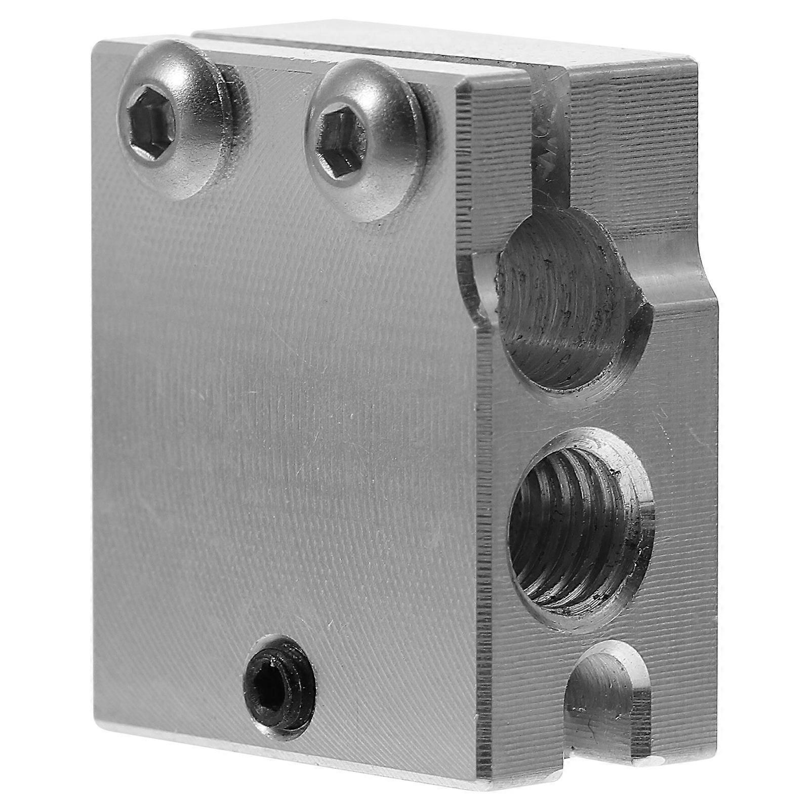 Extruder Hot End Aluminum Heater Block 3D Printer Parts Accessories Silver 2.50X2.00X1.00Cm High Temperature Applications 1Pack