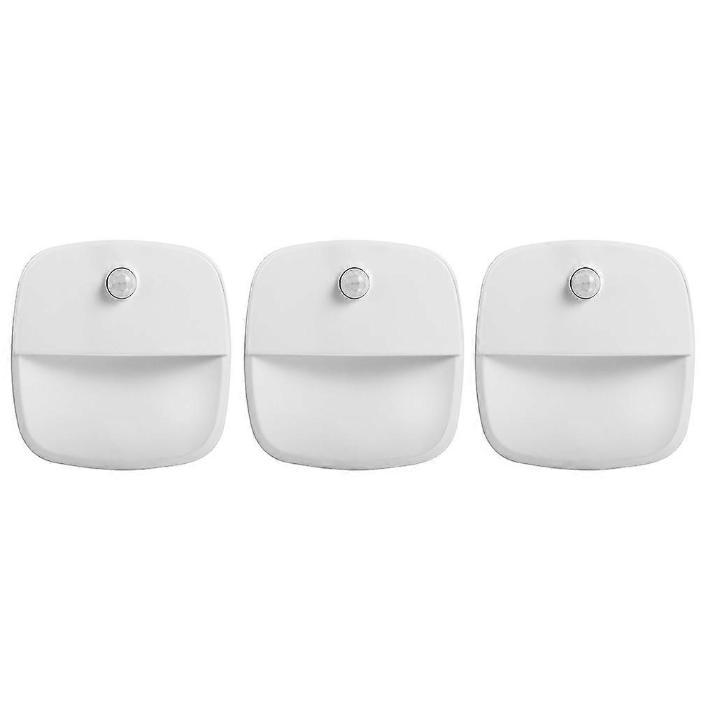 Motion Sensing Night Light Corridor Lamp Bedrooms 3Pcs Warm White 2700-3200K Pc Material Automatically Lights Up In Dim Light
