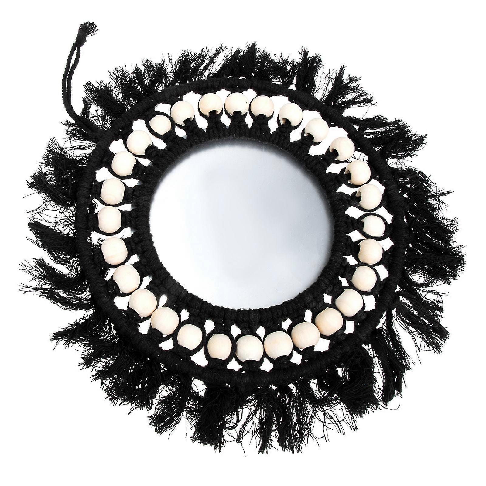 Manual Tapestry Mirror for Decor Square Black Wall Hanging Home Decorations 30x30cm High-definition Reflection 1Set