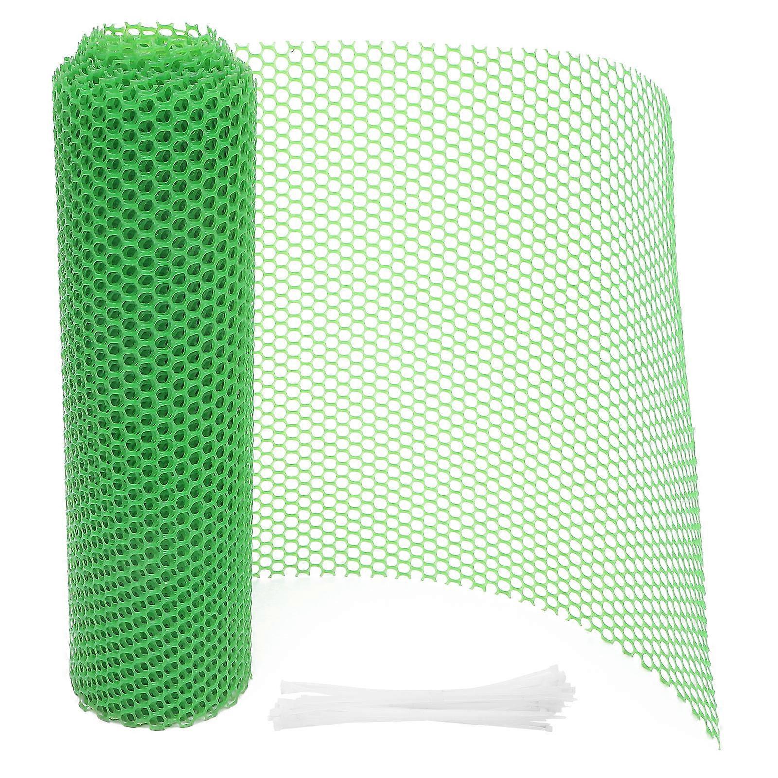 Plastic Garden Mesh Fence Netting with Tie Straps – Lightweight, Portable Wire Mesh for Lawns, Flower Beds, Pathways, and Animal Barrier Protection