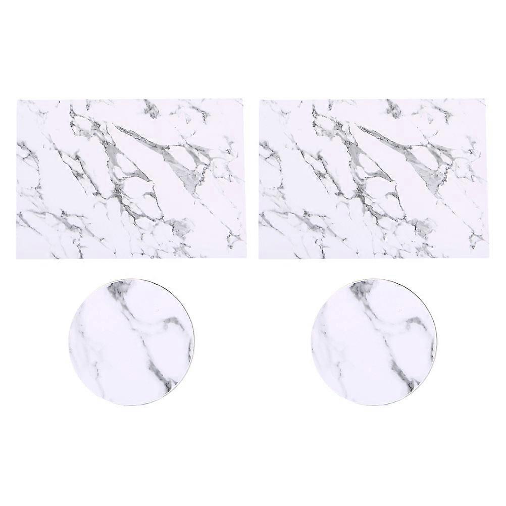Cup Mat Marble Grain Simple Cup Mat For Table Use Luxury Home Decor Heat Resistance 4Pcs