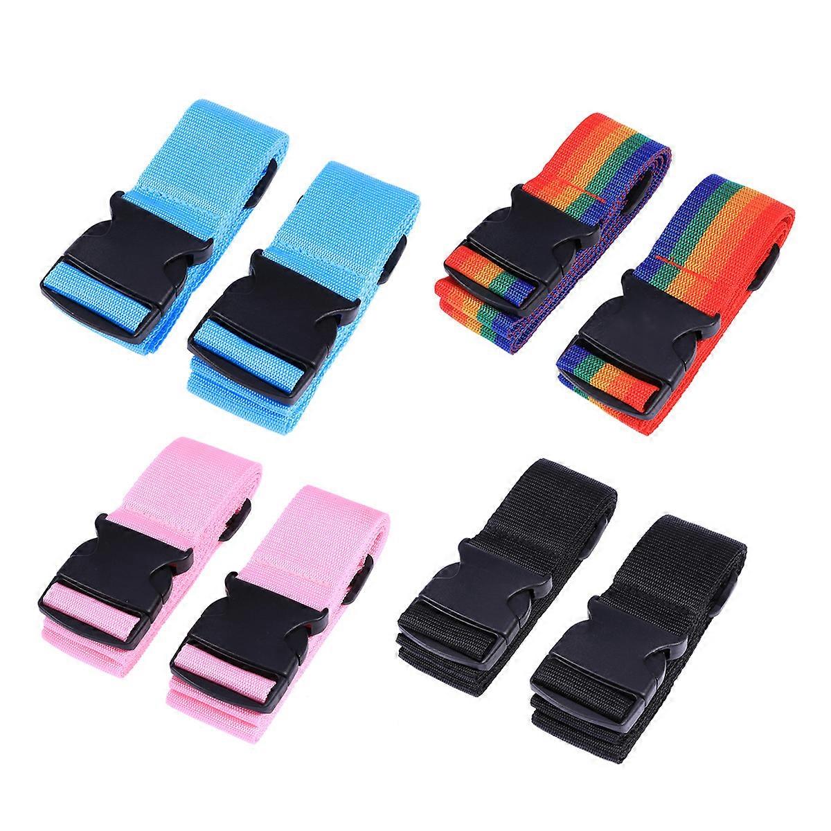 Heavy Duty Adjustable Luggage Strap Compression Utility Strap for Outdoor Sports Backpacking Travel Suitcases Quick Release Buckle Blue