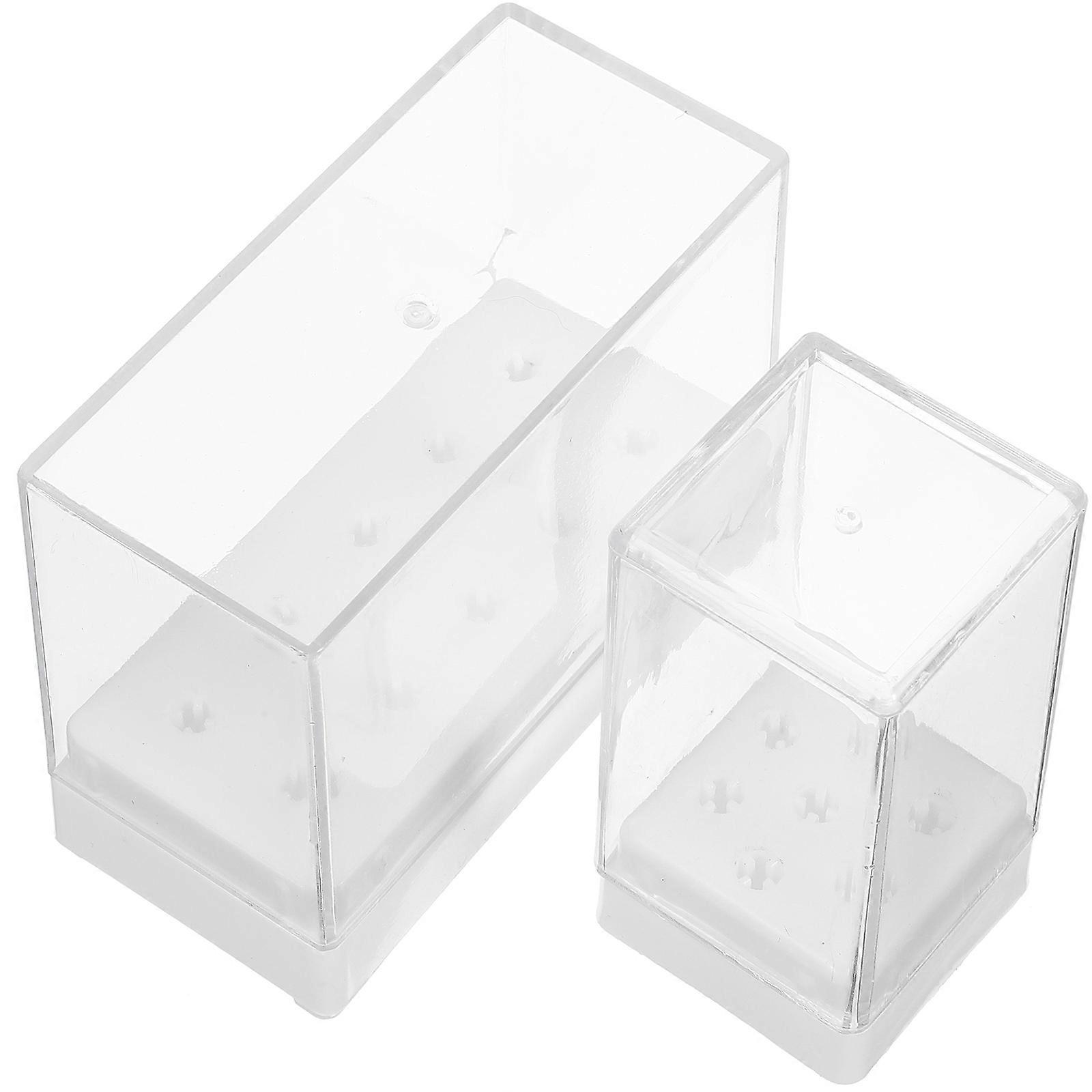 Mors à ongles multitrous Stand Forets à ongles Conteneur pour la formation à l’art des ongles Forme rectangulaire Design simple 65x3cm 2Set