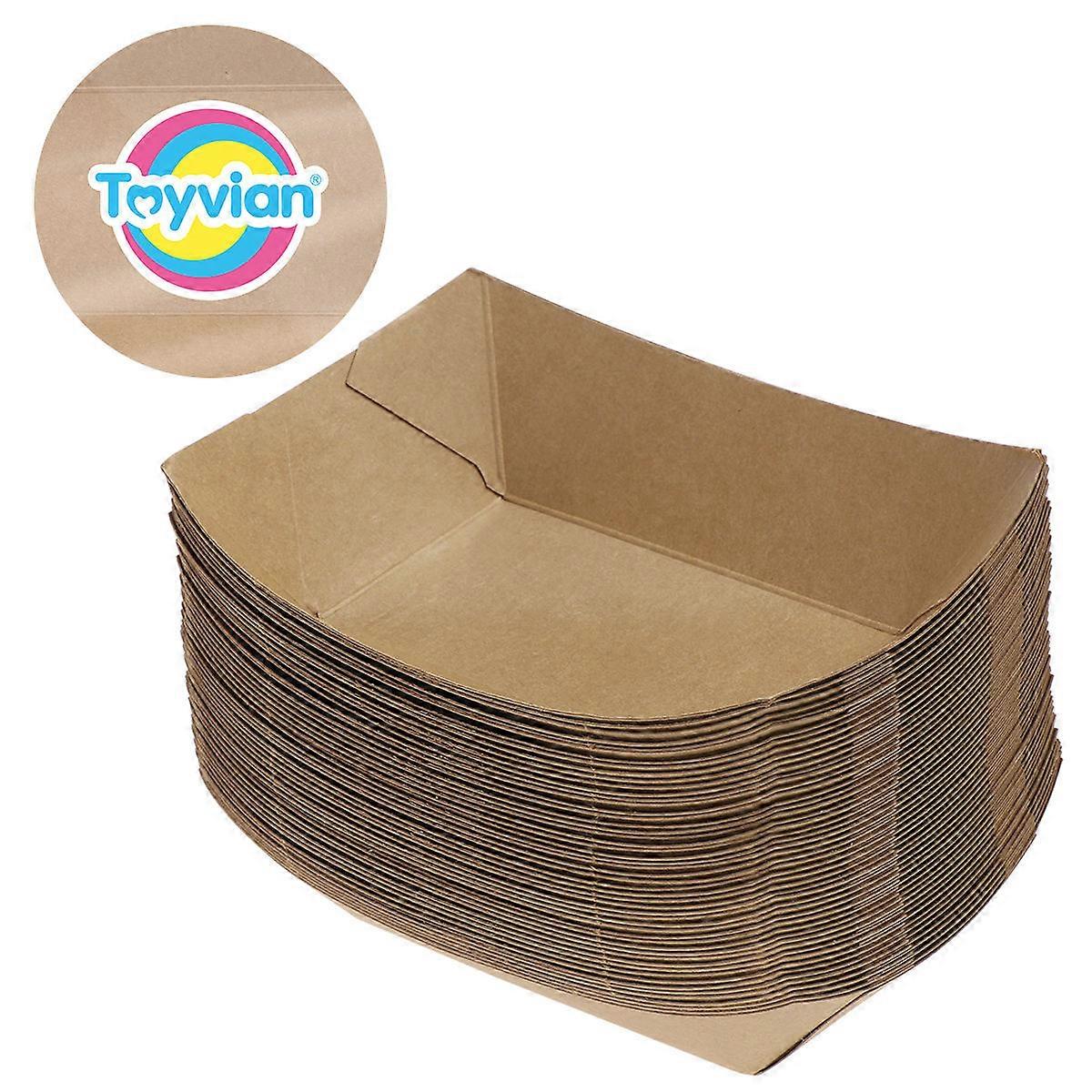 קופסאות אוכל צעצוע ארוחת צהריים סלט קרטון ציוד למסיבת 16.50X12.00X3.50 ס"מ בטוח במיקרוגל 50 יחידות