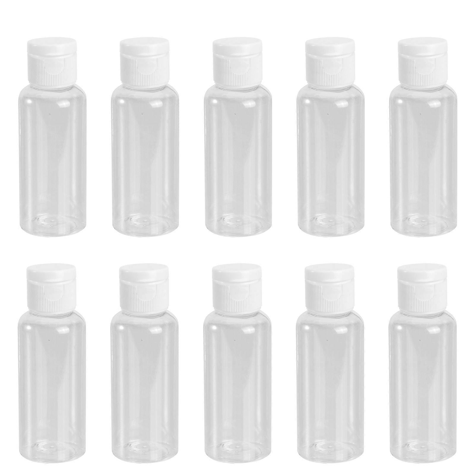 Empty Plastic Bottles Travel Jars for Toiletries 50ml Random Color Caps 10Pcs