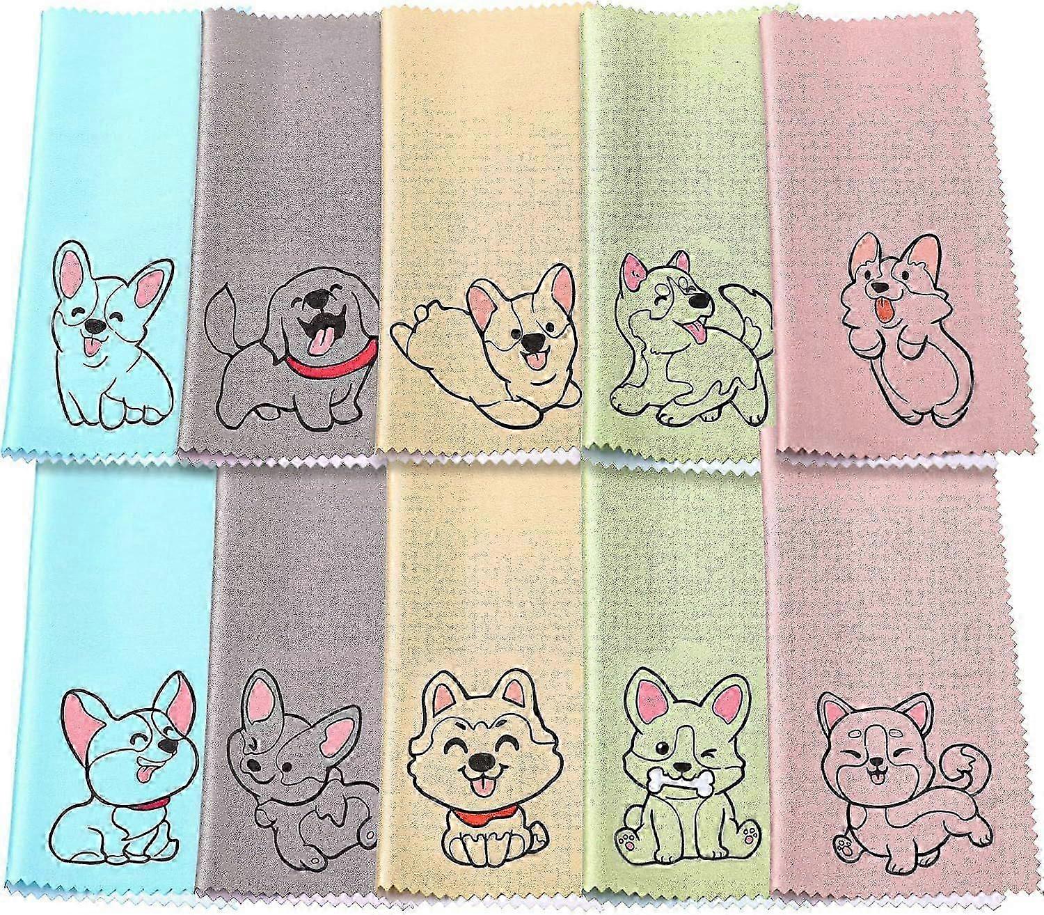 2026high quality  20 Pcs Microfiber Cleaning Cloth Cute Dog Design Microfiber