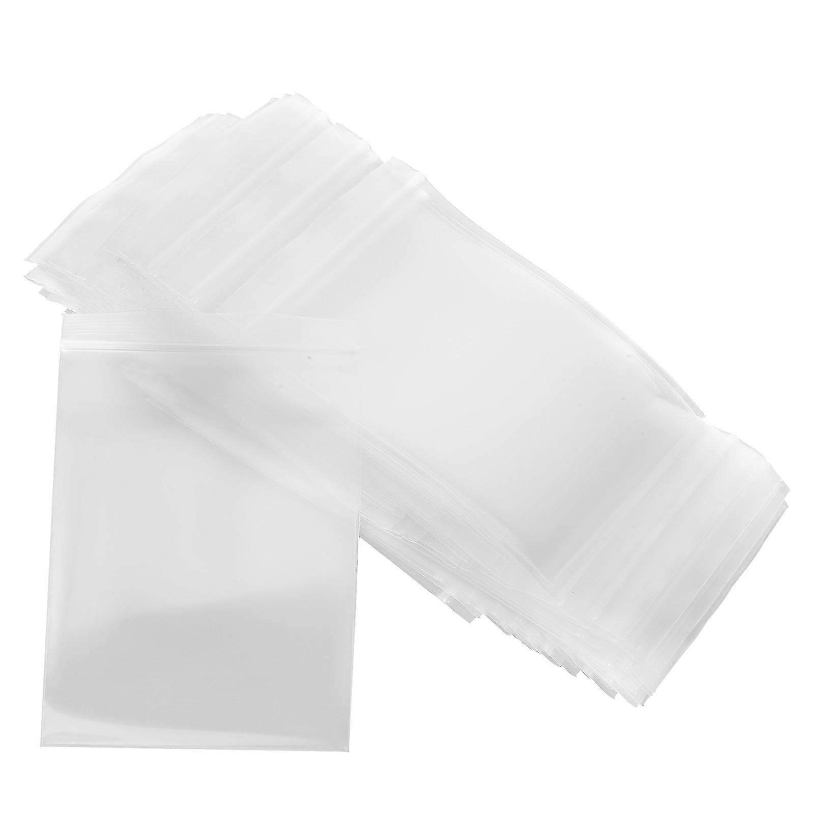 Sealable Food Bags Resealable Packaging Bag Storage Holder Transparent 10.5X7.2X0.2CM Airtight Reusable 100Pcs