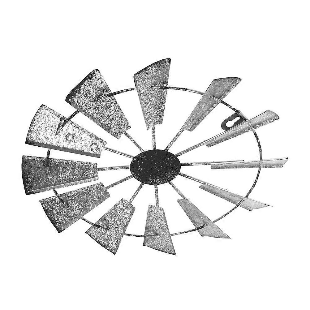 屋外風車の壁の装飾メタルシルバー38.00X38.00X3.00CM農家風車形状デコレーター1個