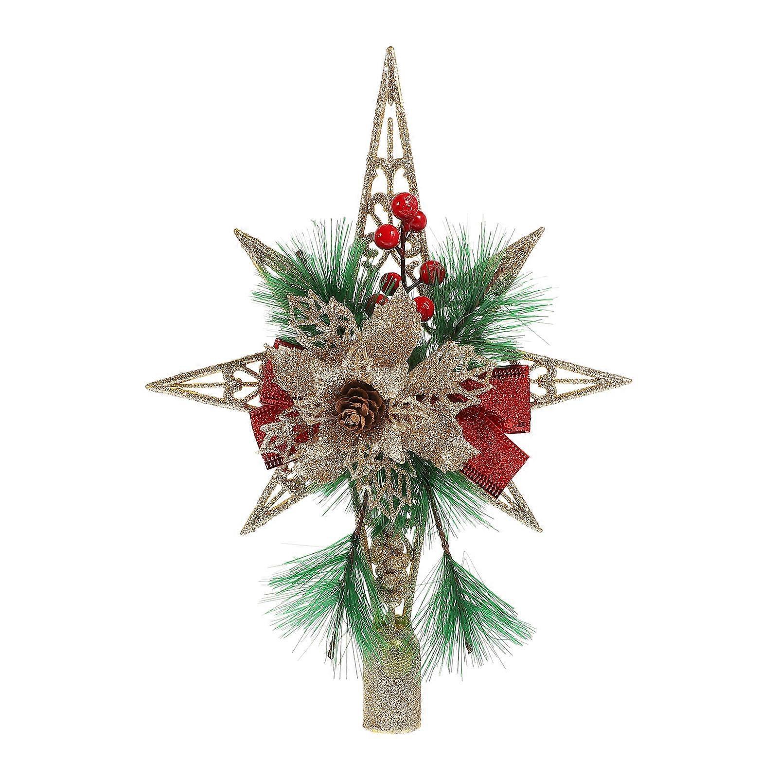 Unique Treetop Adornment Christmas Treetop Star Festive Atmosphere Multi Color 27x18x3cm Design 1Set