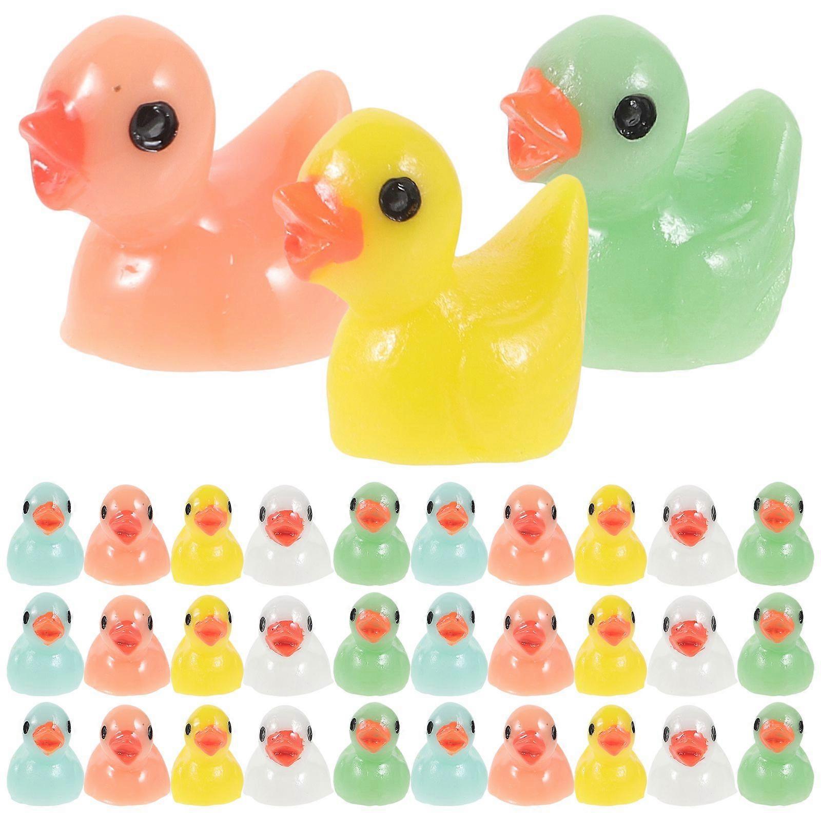 50pcs Tiny Duck Figures Mini Resin Duck Miniature Duck Figurine Micro-landscape Ornament
