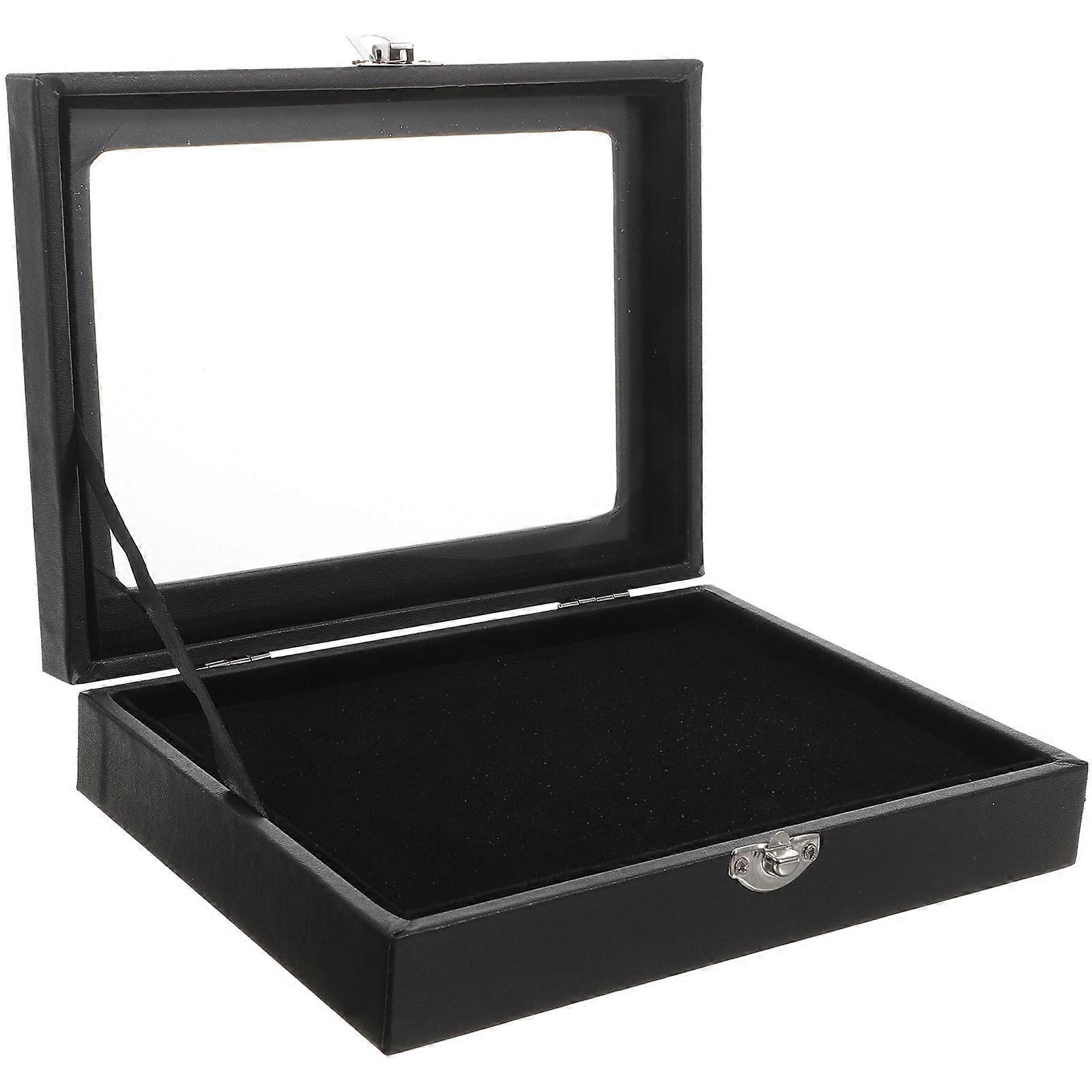Pin Display Organizers Simple Structure Glass PU Home Brooch Pin 7.9X5.9X2.0in Anti-Scratch 1Pcs