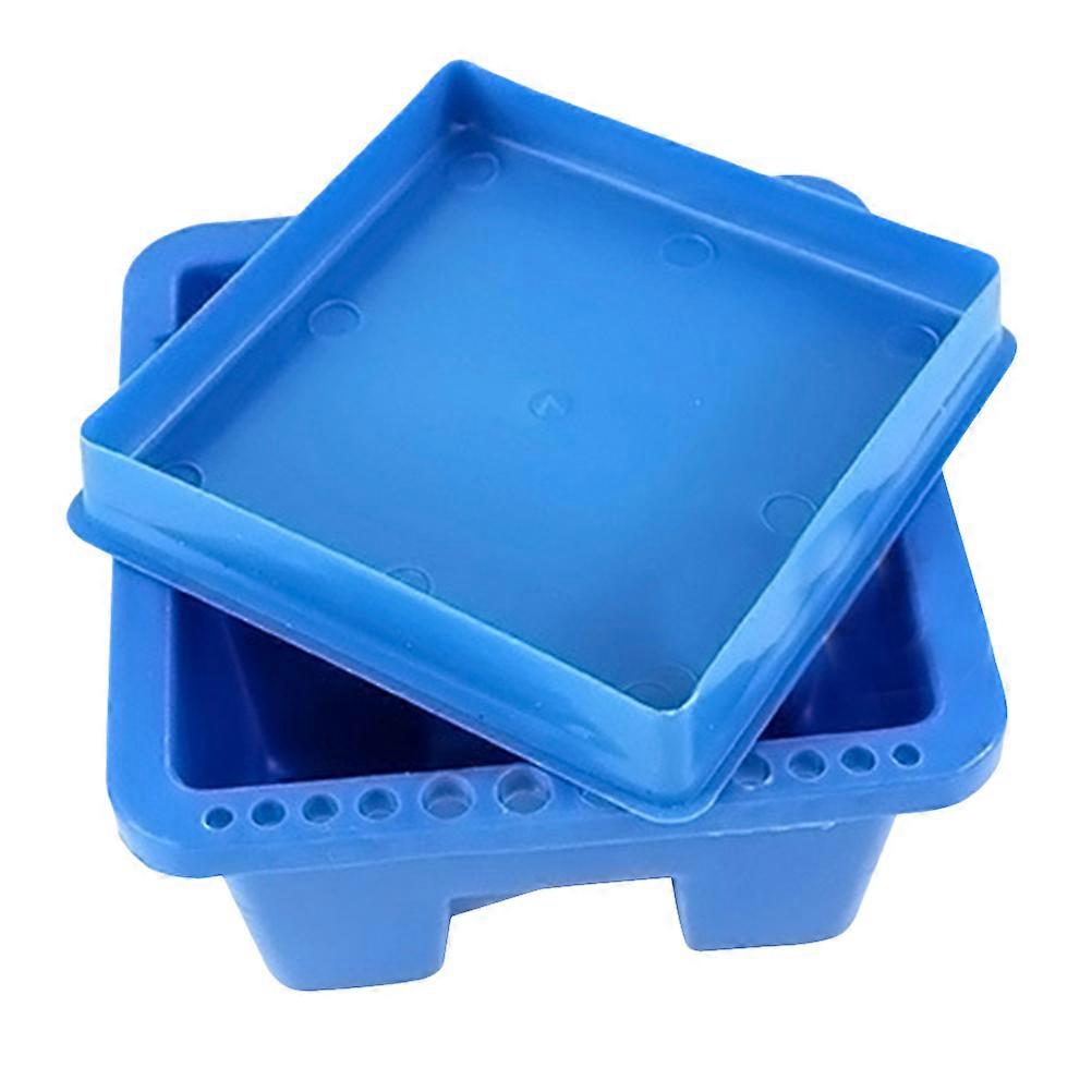 Blue Plastic Brush Washer with Slots for Painting Supplies Keeps Brushes Tidy and Organized while