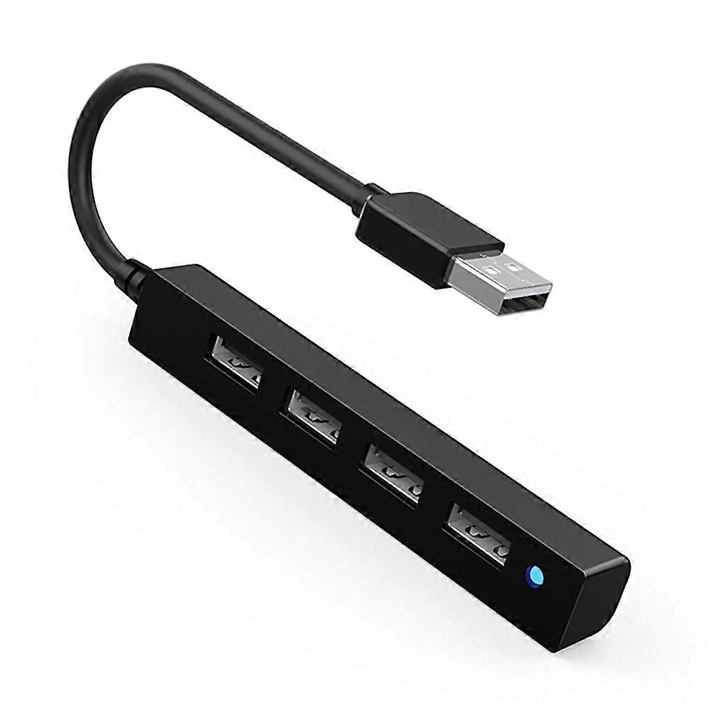 4 Ports USB 2.0 Splitter Extension Cable USB Hub Black
