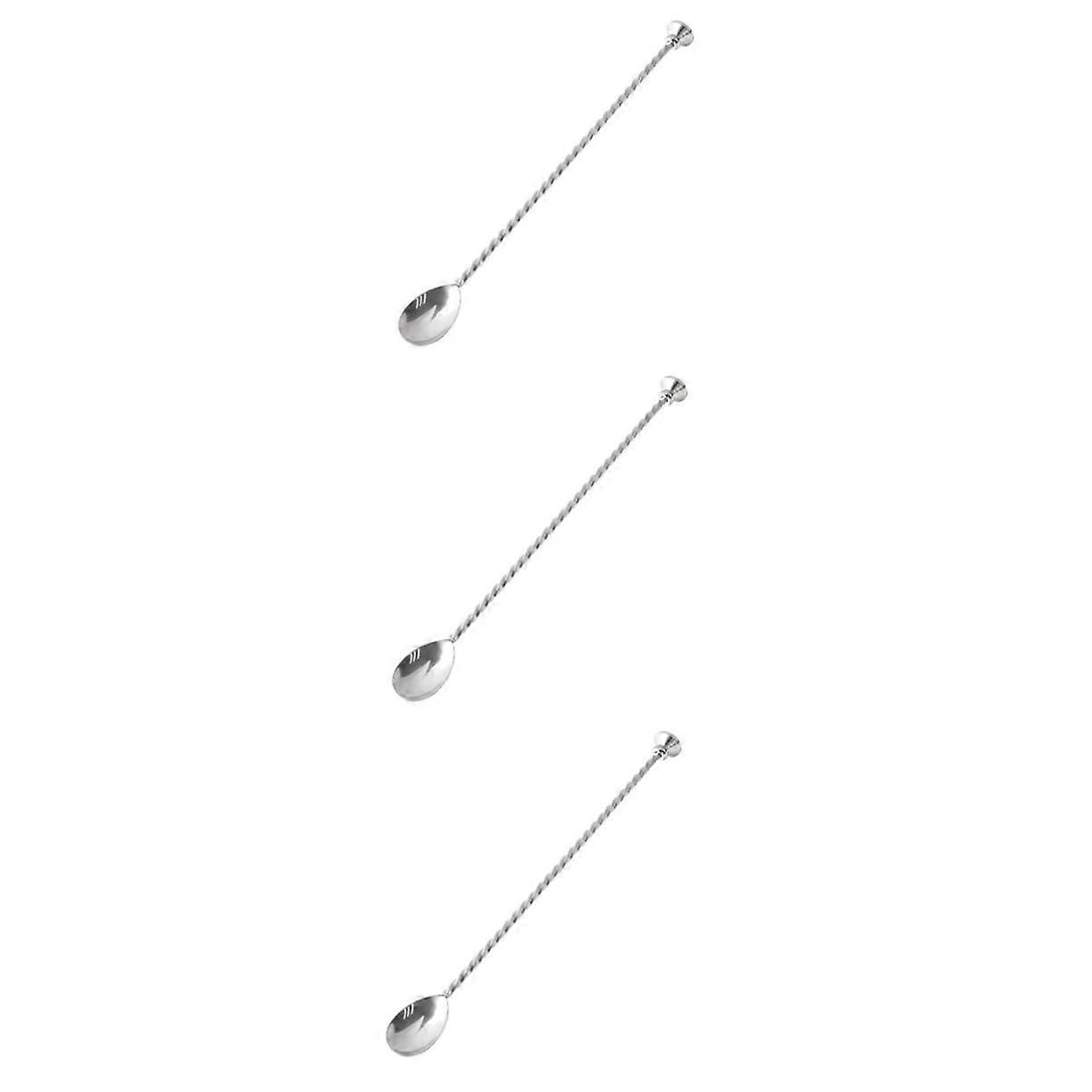 Mixing Spoon Beard Growth Agent Tool 3-Inch Long Handle Stainless Steel Spout Spoon for Blending and Puréeing