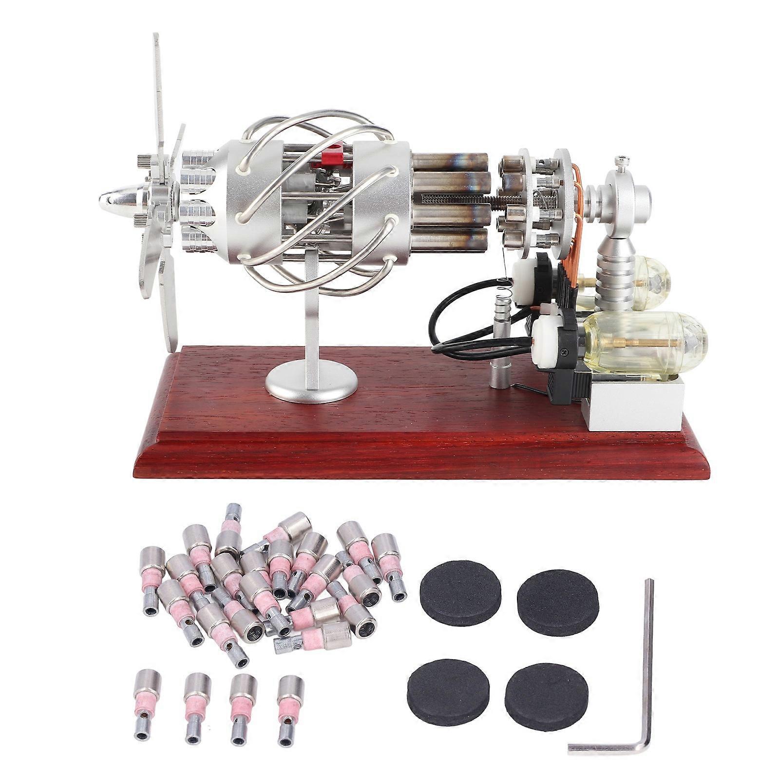 Modello di motore Stirling a piatto oscillante a 16 cilindri - Regalo di scienze educative