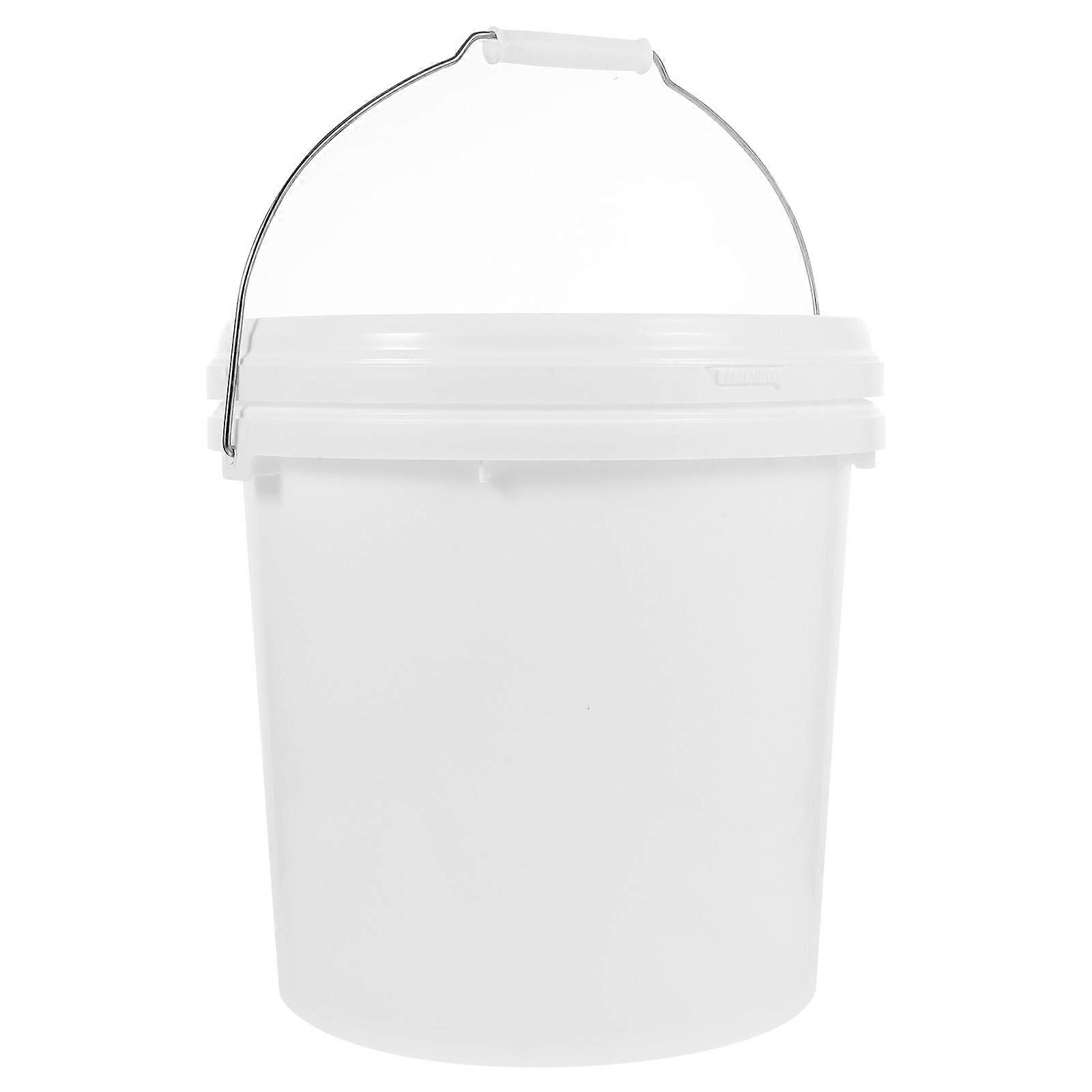 Storage Bucket With Lid Gallon Bucket Home Users Sealable White 28.5X28cm 10L Hdpe 1Pcs