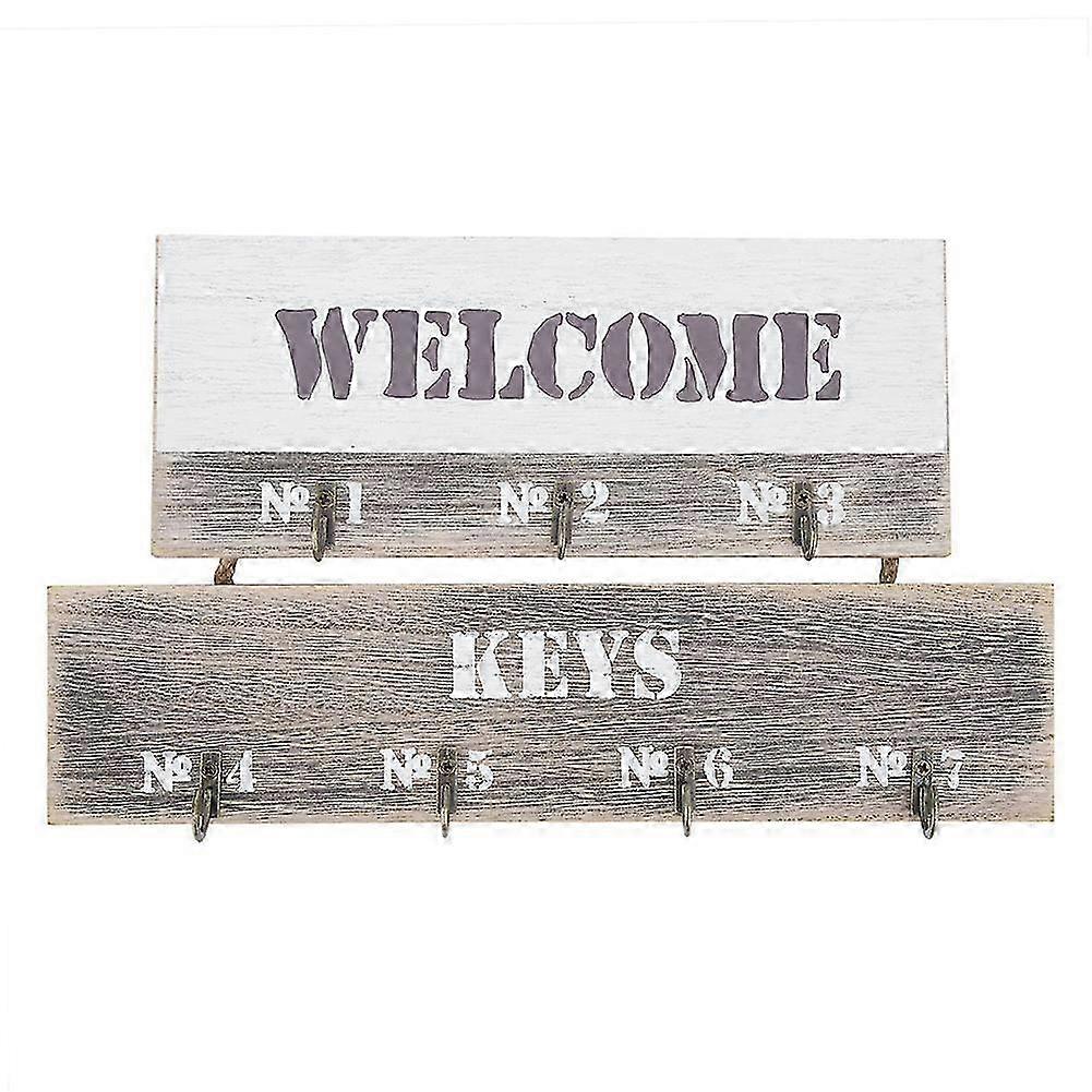 Rustic Wall Key Organizer Box with Storage Hooks