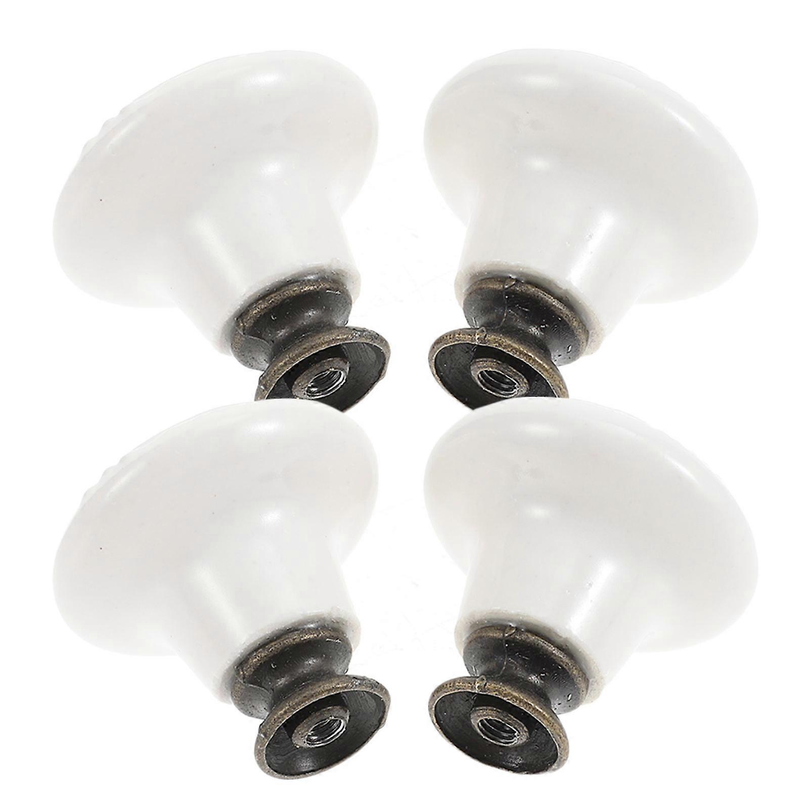 Ceramic Drawer Handles Set Of 4 With Rustic Style For Furniture Doors Smooth Pulling Easy Installation 3.30X3.30X3.00CM
