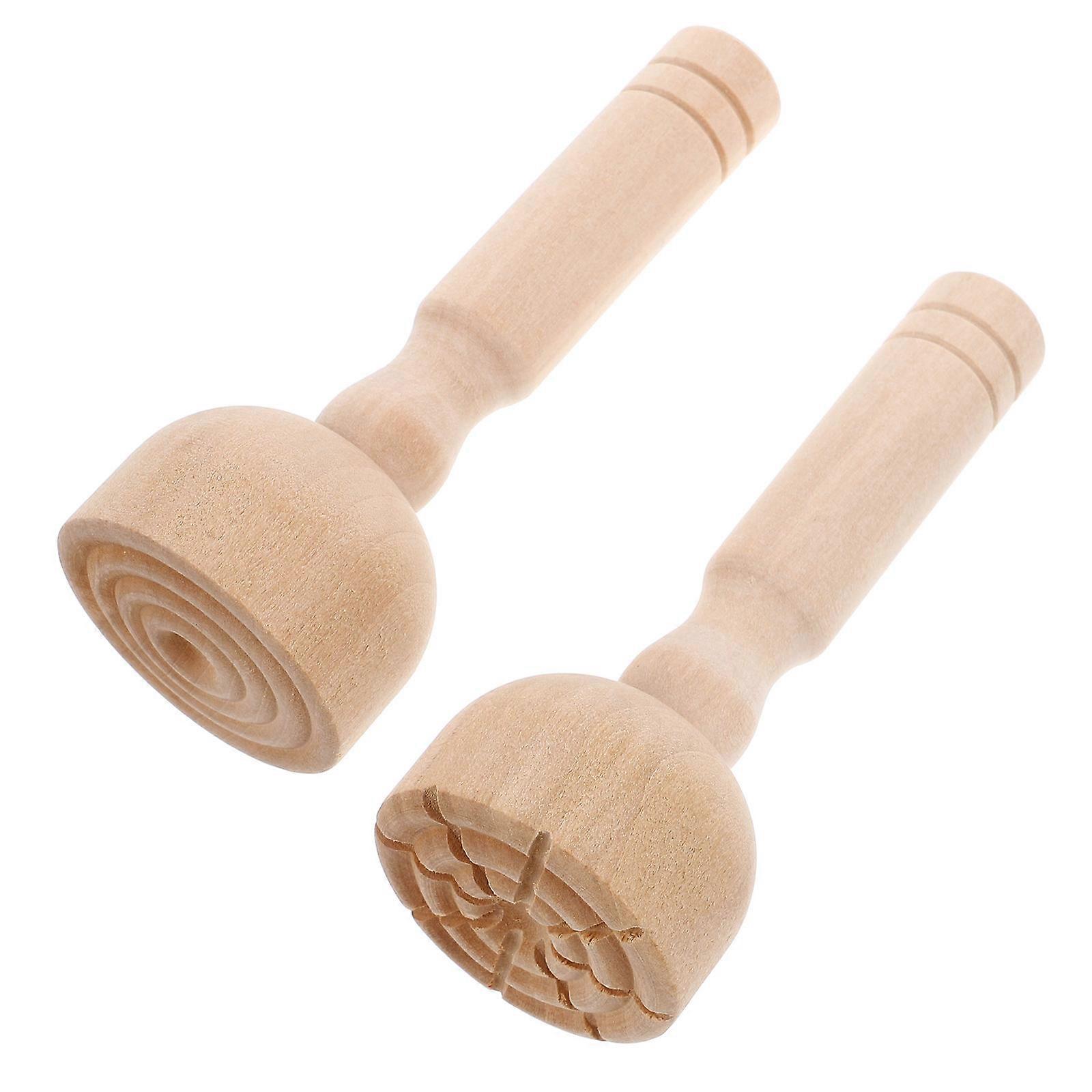 Wood Stamps Creating Patterns Modeling Stamps Kindergarten Activities Light Brown 2Pcs