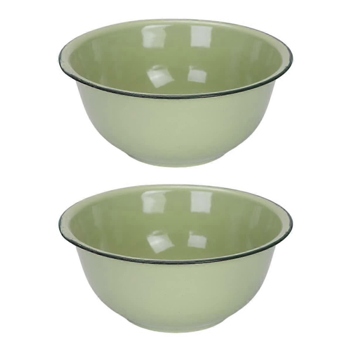 2 pieces enamel bowl large soup bowls with handle ramen bowls 20X20X9.5CM