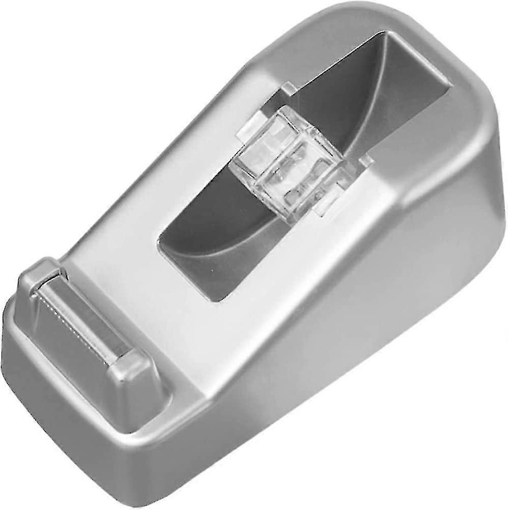 Portable Tape Dispenser for Office Use, Non-slip Tape Roll Holder in Silver