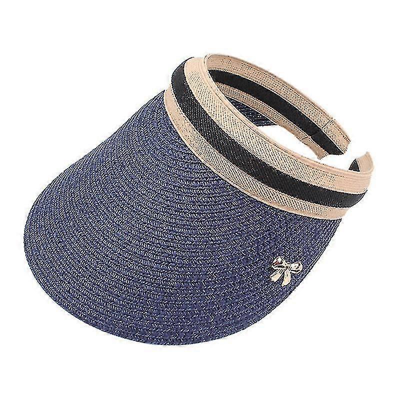 Hand Made Diy Straw Bowknot Visor Caps, Summer Hat