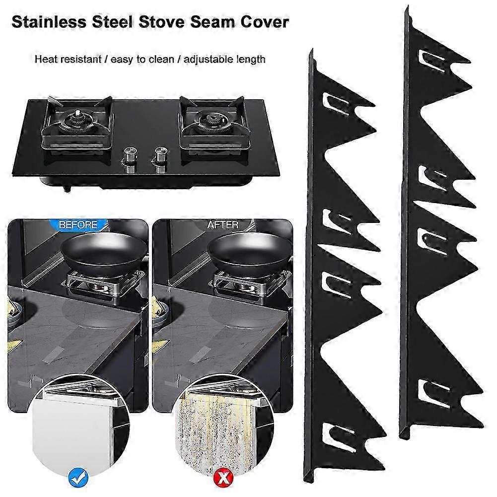 2er-Pack Edelstahl-Herd-Theken-Gap-Abdeckung Einziehbare Länge Herd Gap Filler Range Trim Kit Herd Gap Covers oder Küche