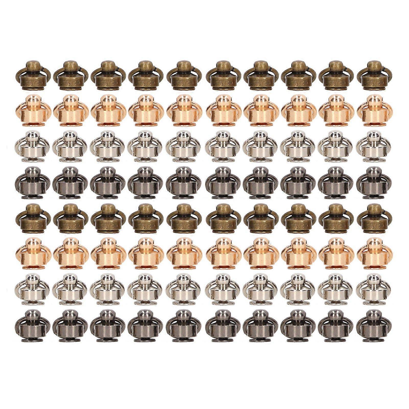 2025 Latest Model  80 Pcs Round Head Rivet Studs with Pull Ring Metal Hand