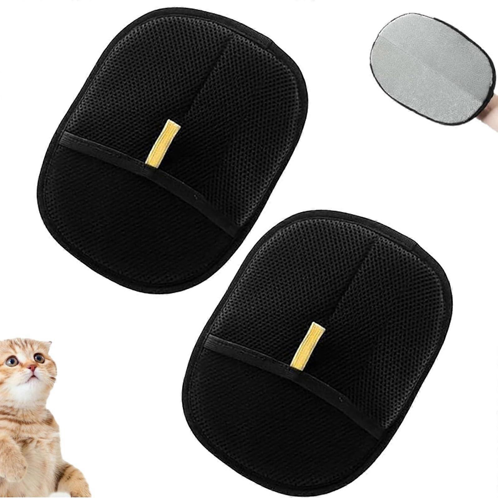 Pet Hair Removal Glove, Electrostatic, Reusable, All Surfaces (2PC Black)