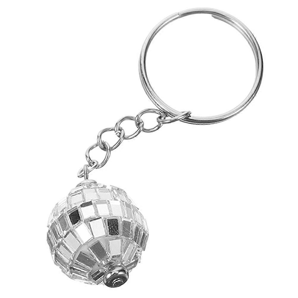 Disco Ball Keychain Pendant for Decor Silver Key Chain