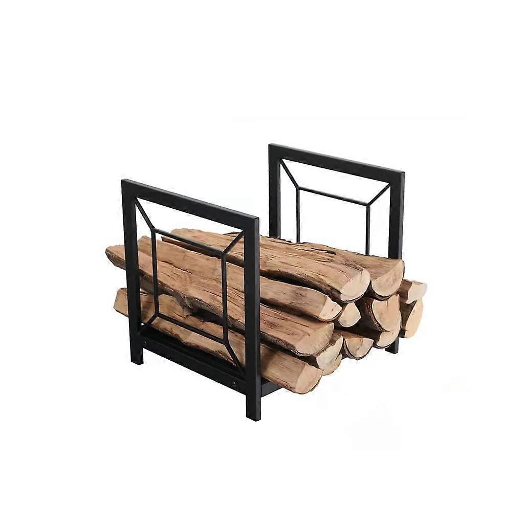 Small square iron fireplace wood rack for indoor use