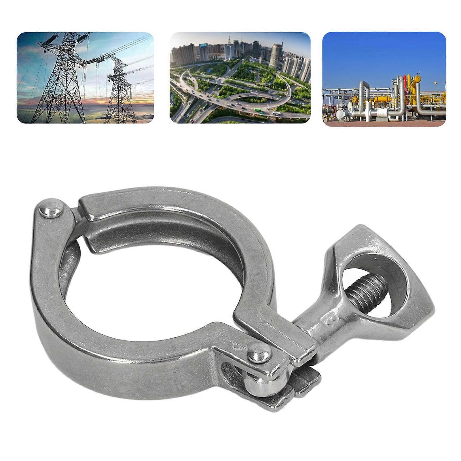 Triple Clamp 304 Stainless Steel 1 Pin Fixture Fitting with Wing Nut for Hose Pipe Pipeline 45 
