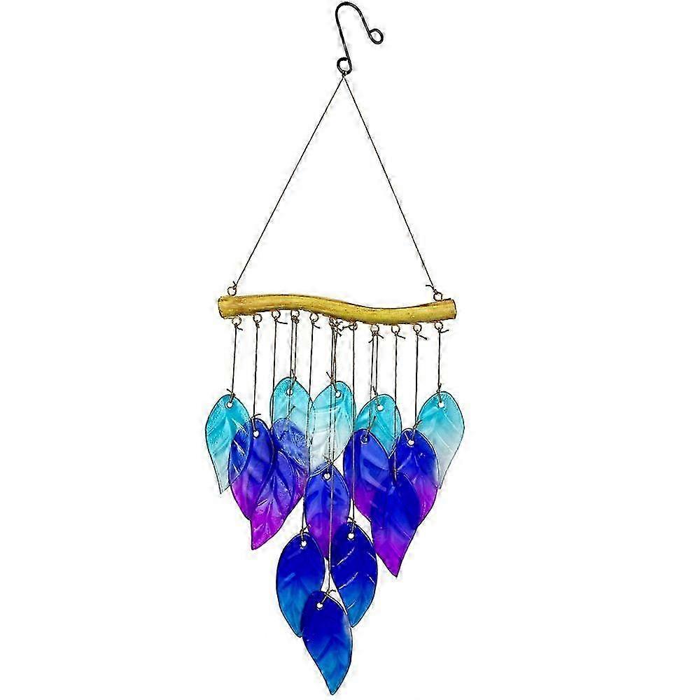 Glass Wind Chimes, Wind Chimes for Garden, Blue Wind Chime for Patio Hanging Decoration,Ocean Wind Chime Outdoor Porch Balcony Creative Hanging Decora
