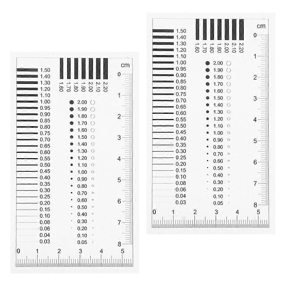Appearance Inspection Ruler High-Precision Crack Gauge Rectangular Shape 10.40X6.10X0.20CM Precision Measurement 2Pcs