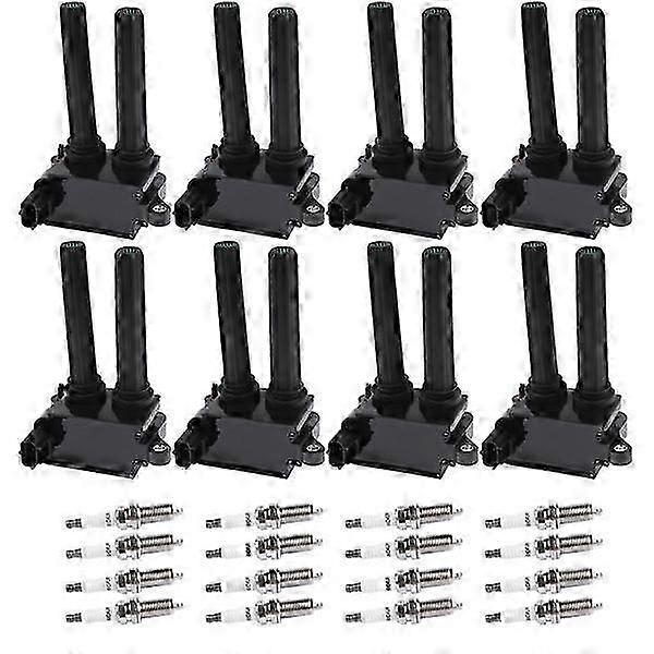8x Coil 16x Iridium Spark Plug For Commander Charger Ram Mk1434