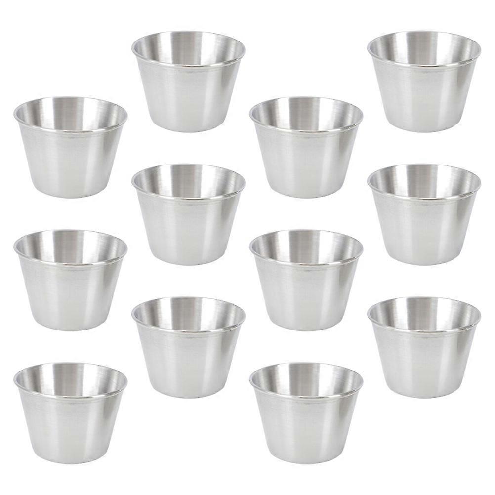 Stainless Steel Sauce Cup for Condiment Serving 12Pcs