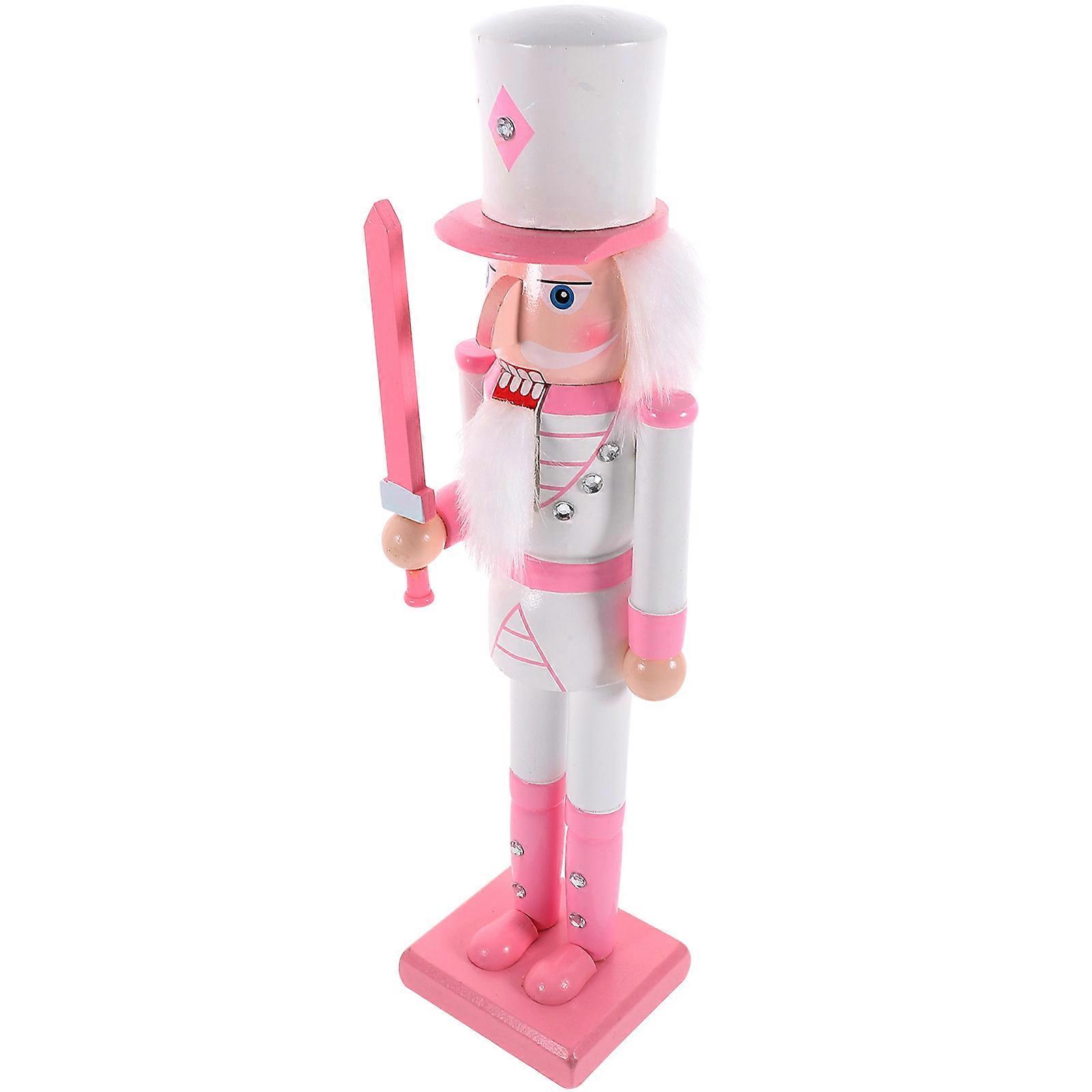 Desktop Xmas Nutcracker Home Decoration Christmas Table Nicknacks Wood Nutcracker 25X6.5X6.5CM 1Pcs