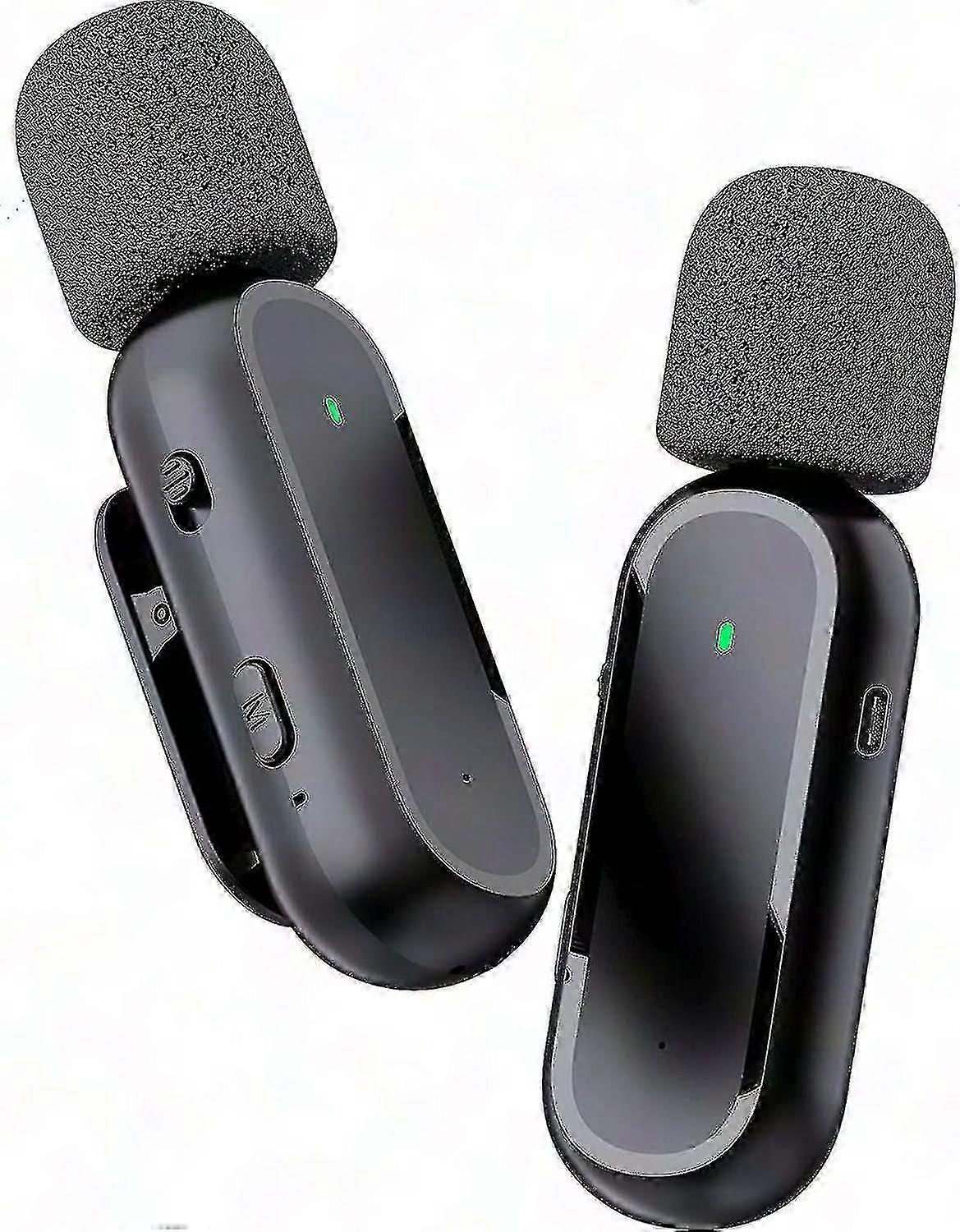 2 kabellose Lavalier-Mikrofone für Android mit Batteriefach - Schnurloses Mikrofonsystem